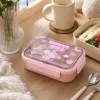 Pink cartoon bento box, children's lunch box, cute lunch box, student portable lunch box details Picture